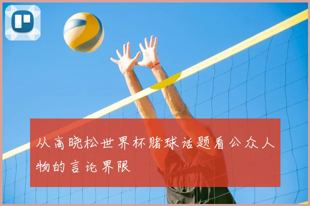 从高晓松世界杯赌球话题看公众人物的言论界限